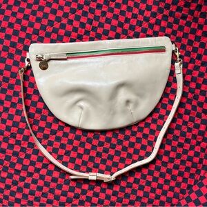 Clare V. Grande Fanny in Cream Rustic Leather